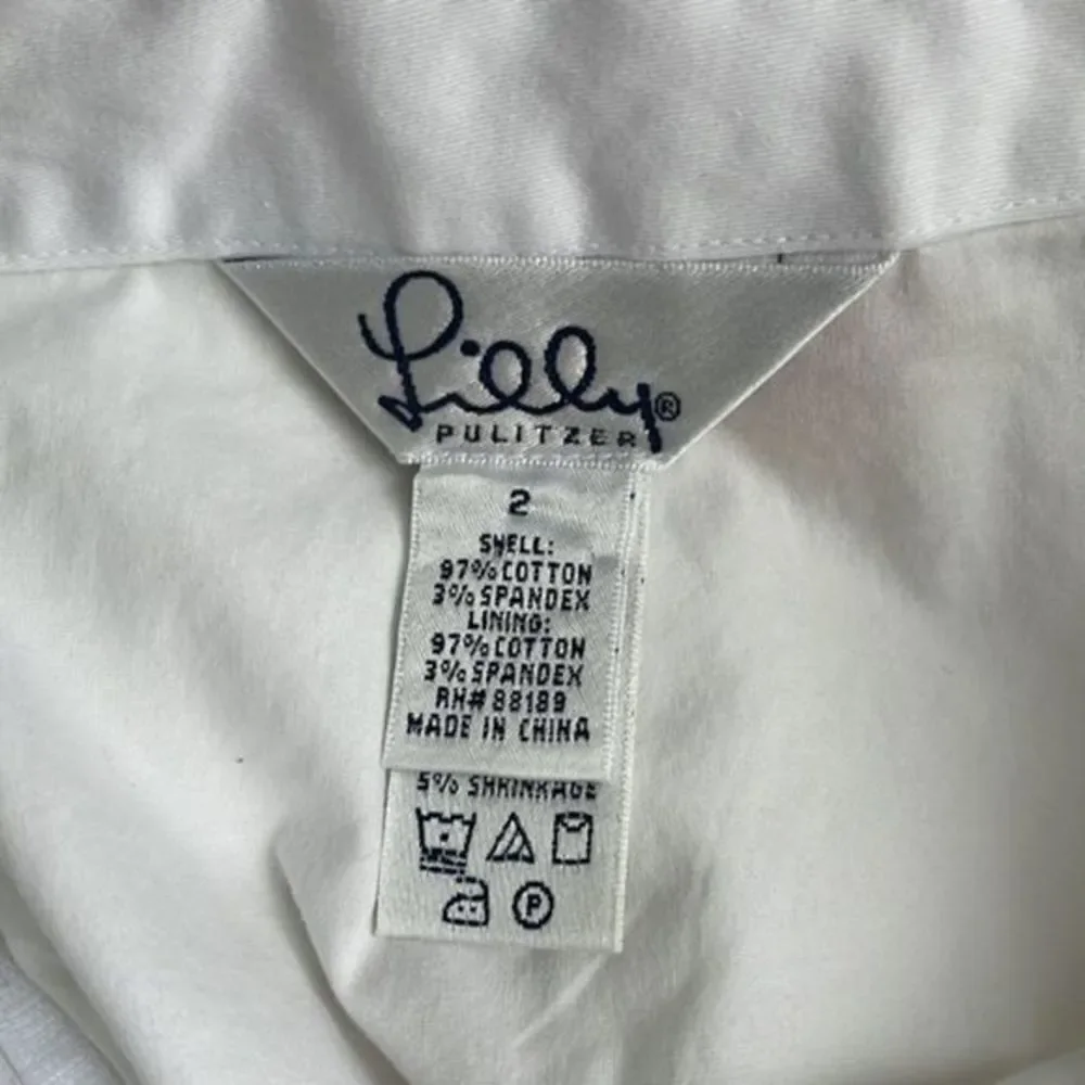 Lilly Pulitzer White label fly by Embroidered Skirt Size 2